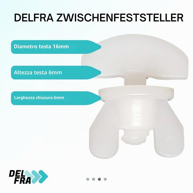 DELFRA 10 - Fermatenda universale per binari per tende, Ferma