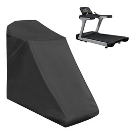 TOLIDA Black 210D Treadmill Cover - Dustproof Waterproof Running Machine Cover with Zipper and Drawstring, Fitness Equipment Protective Cover for Non-Folding, Jogging Machine and Exercise Bikes