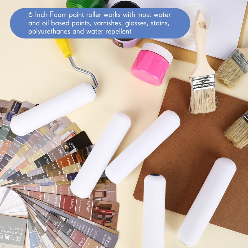 Nuenen 40 Pcs 6 Inch Foam Paint Rollers Mini Paint