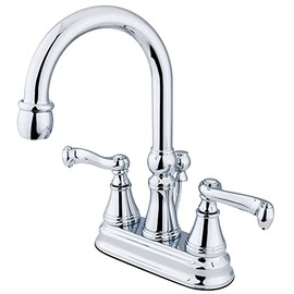 Kingston Brass KS2611FL 4 in. Centerset Bathroom Faucet, Polished Chrome
