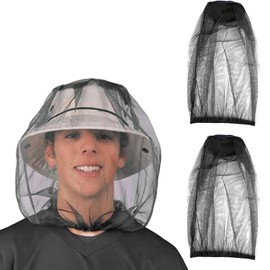 Raveparty Pack of 2 Mosquito Net Head, Net Head Protection Net, Head Net, Face Mesh Head Cover for Outdoor Lovers, Climbing, Fishing, Beekeeping, black, One size fits all