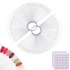 Subay 100pcs Fan-shaped Nail Swatches Sticks with Number Stickers, False