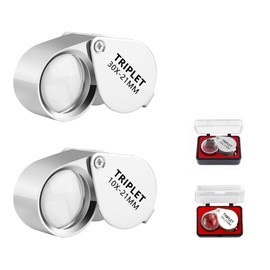 Diffaxy Jeweler Magnifying Glass 10X and 30X Folding Handheld Magnifier for Jewelers for Jewelry Identification, Pocket Magnifier for Gemstones, Jewelry, Rocks, Antiques and Newspaper Books