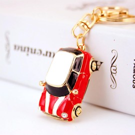 MHDAMAI Car Keyring, Mini Zinc Alloy Car Key Chain, Pack of 4, Portable Key Chain for Men, Women, Car Decorations, Perfect Christmas Gifts (Red), red