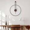 DRELIFAM Modern Wall Clock Large Wall Clocks with Walnut Dial