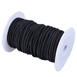 CARTMAN 1/8“ Marine Grade Elastic Cord Crafting Stretch String, 10kg x 100ft, for Camping, Kayak Deck, Crafting Black Color