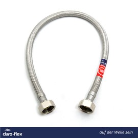 DURO FLEX TAQ HG Connection Hose with a Diameter of 8 mm, Flow 28 l/min, 1/2 x 1/2 Inch, Flexible and Robust Hose, Swivel Thread on Both Ends, 300 mm