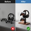 Hooshion Wood Controller Holder, Headphone Stand, Multiple Controller Storage Dispay,