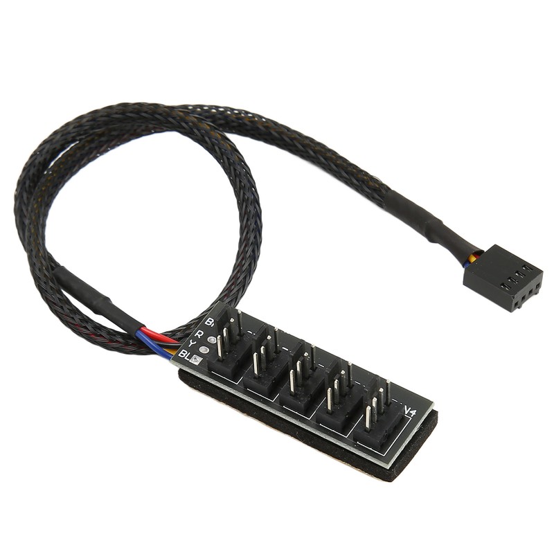 2Pcs PWM Fan Hub 5 Way 4Pin 13.8in Cable Length
