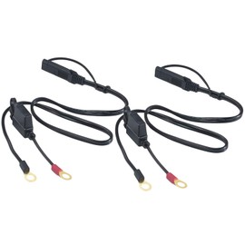 Motorcycle Solar SAE Quick Disconnect Extension Cable Adapter, Ring Terminal Harness with Black Fused 2-Pin Quick Disconnect Plug to Solar Panel, Power Supply, Motorcycle/Motorbike/Car (2pcs)