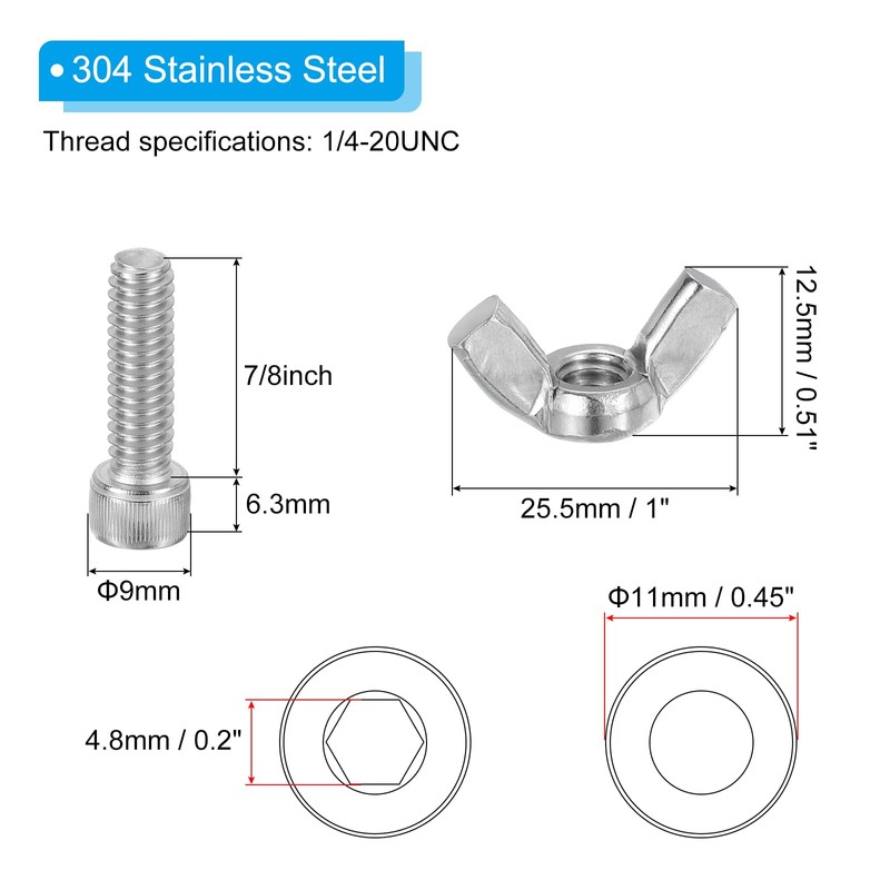 PATIKIL 7/8" Bat Pins, 6 Sets 304 Stainless Steel Pottery