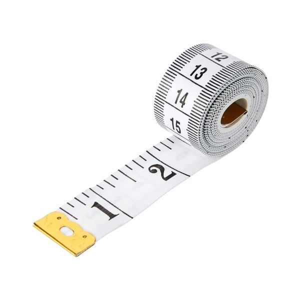 Tape Measure Body, 20 Inch (300 cm) Double-Sided Tape Measure, PVC Tape Measure, Body, Soft Tape Measure for Home Measurement of Chest and Waist (White)