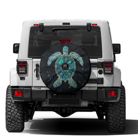 Turquoise Sea Turtle Spare Tire Cover with Backup Camera Hole Wheel Tire Cover Fit Trailer, RV, SUV and Many Vehicle 18inch