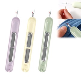 2 in 1 Needle Threader Seam Ripper3 PCS Sewing Machine Needle Threaders, 2 in 1 Needle Threading Tool, Multifunctional Seam Rippers for Sewing, for Hand Sewing Crafting Knitting