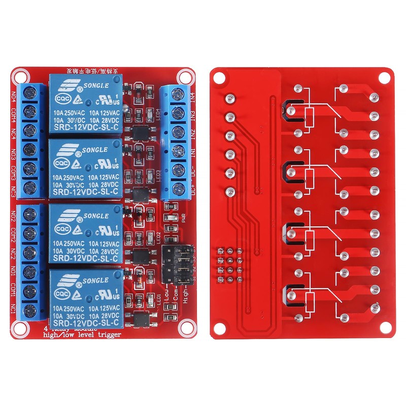 ATNSINC 4pcs 12V 4 Channel Relay Module with Optocoupler Isolation