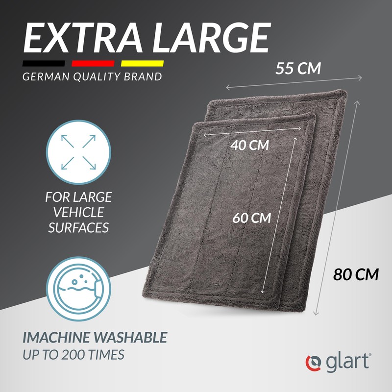Glart Set Twist Car Drying Cloths XXL - Premium 80x55cm