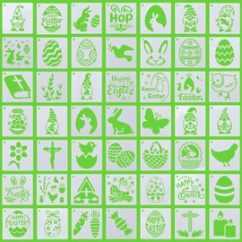 HICOHAND Easter Stencils Templates, 49pcs Easter Decorations Stencils Plastic Drawing Painting Stencils Template Sets for Painting, Craft Cards, Home Decor