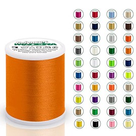 Madeira Polyneon 40 Original | 1,000 m Spool | Embroidery Thread for Embroidery Machine | Machine Embroidery Thread | Yarn for Embroidery | Embroidery Set (1765 True Orange)
