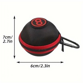 LSOSVSEU Cue Ball Case 2.24in Billiard Ball Carrying Case, Easy to Carry Clip-on Cue Ball Bag for Billiard Balls, Training Balls and Pool Balls (Red)