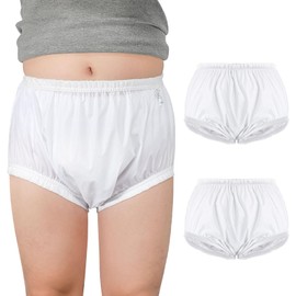 2 PCS Pull-On Waterproof Underwear Unisex Washable Diaper Cover for Incontinence Waterproof,Durable Leakproof Underwear for Incontinence to Use with Diapers & Briefs for Added Leakage Protection