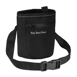 Ankilo Newest Dog Treat Pouch for Training Treat Pouch Dog with Magnetic Closure Dog Treats Accessories Doggie Puppy Treat Snack Bags Bait Bag with 50 inch Waistband Dog Treat Holder Black