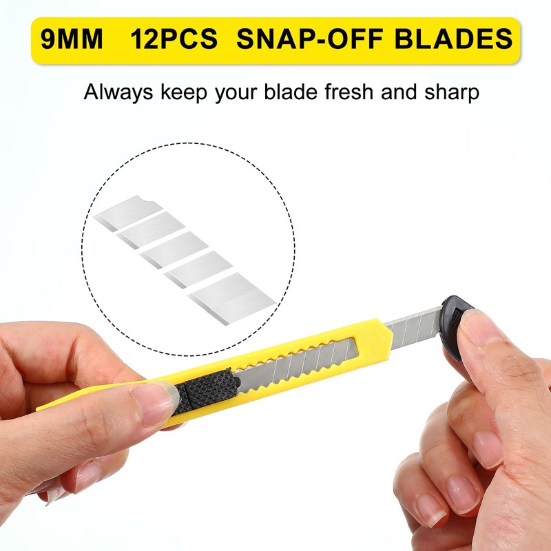 Lanties 300 Pcs Box Cutters Retractable Utility Knife 9mm Wide