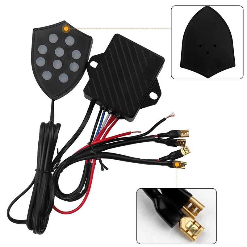 Snblzhef Universal 12V 10-Sound Musical Snail Horn Electronic Controller for