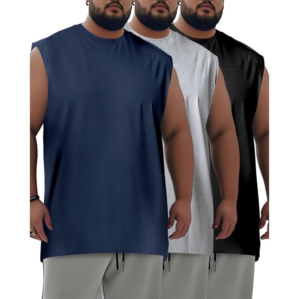 Taiyin 3 Pack Men's Big and Tall Tank Tops Quick