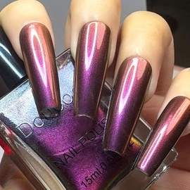 AILALUO Chrome Nail Polish Holographic Glitter Chameleon Nail Polish Shimmer Iridescent Purple Nail Art Varnish (Diane Purple, 15 ml)