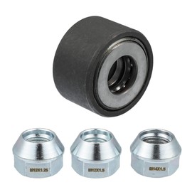 Femory Universal Wheel Stud Installer Tool, Tire Stud Tool, M12x1.25 M12x1.5 M14x1.5, Iron, with 3/4" Hex Wheel Lug Nuts, Silver Tone, 1 Set