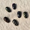Black Glow Handmade Nail Tips - Long Square / 블랙