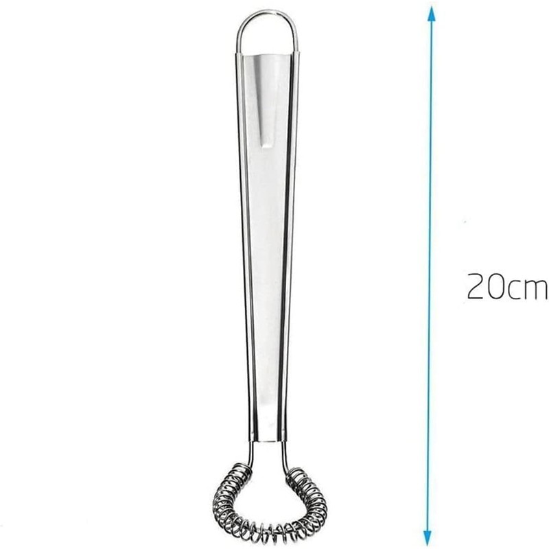 Silver Egg Beater Stainless Steel Mini Spring Coil Whisk Handheld