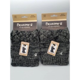BEARPAW 2 BEARPAW Marbled Knit Boot Toppers Charcoal One Size