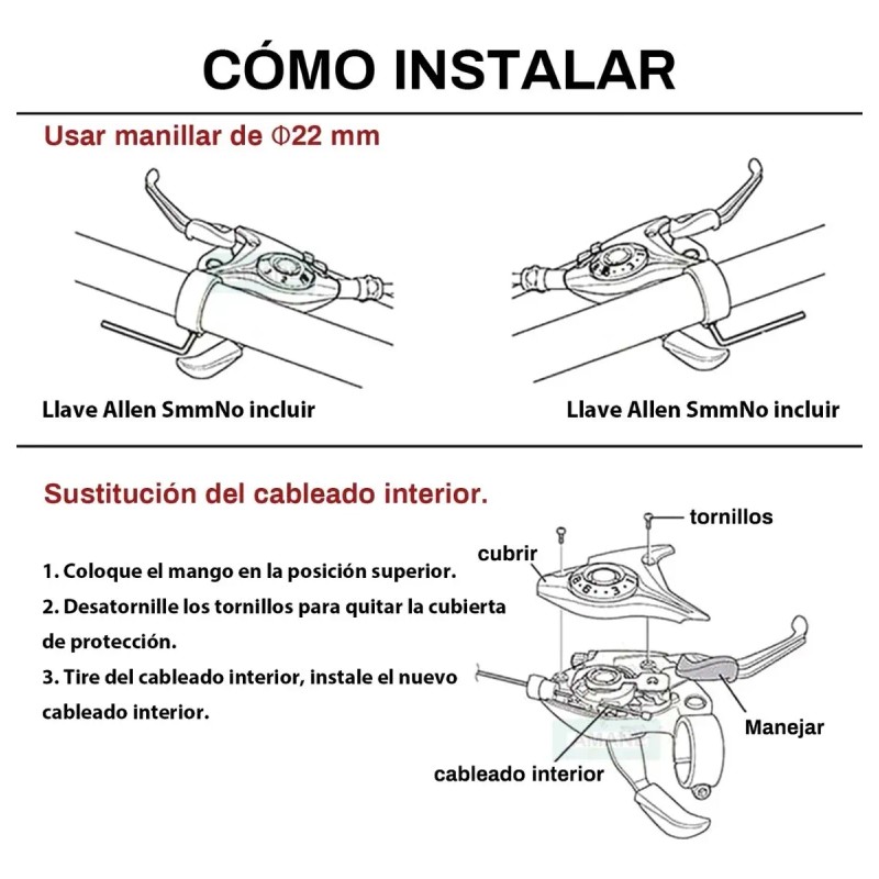 Palancas De Cambios/frenos De Aleación De Aluminio 3x7 Veloc