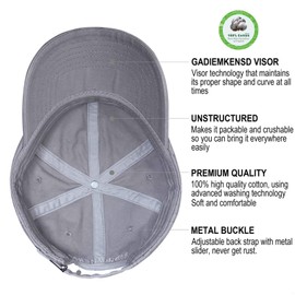 Baseball Cap Summer Polo Dad Hat Mens Outdoor Running Sport Hats Cotton Blank Soft Sun Caps Light Breathable Travel Golf Unstructured Trucker Hat for Men Women Girls washed distressed Plain Light Gray