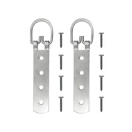 PHS Extra Large Heavy Duty D-Ring Picture Hangers - 2 Pack with Screws - D Hooks for Picture Hanging - 200 lb Capacity - 6.5" Steel Strap Hangers for Frames & Mirrors