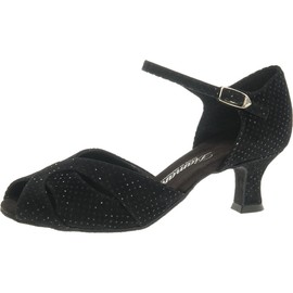 Diamant Donne Scarpe da Ballo 011-064-156 - Velluto Nero - 5 cm Latino - Misura: UK 7
