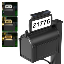 Solar Address Sign, Solar Mailbox Numbers with 3 Mounting Options, Solar House Number Sign with 3 Color Options, IP54 Waterproof Solar House Numbers for Outside, Only Lighted Number Sign, Not Mailbox