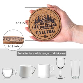 STARUBY Coasters for Drinks 12 pcs Absorbent Cork Coasters with Outdoor Coaster for Coffee Table Housewarming Gifts for New Home Present for Friends, Living Room Decor, Apartment Decor