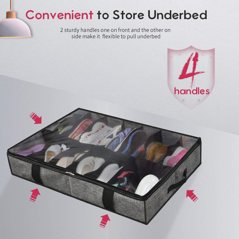 Onlyeasy Under Bed Shoes Storage Bag Organizer for Closet -