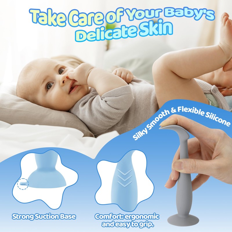 3-Pack Diaper Cream Spatula - Soft Silicone Butt Paste Spatula