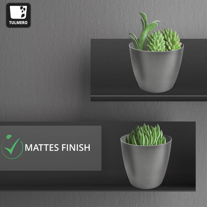 TULMERO Matte Flower Pot, Plastic Planter, Decorative Pot for Large
