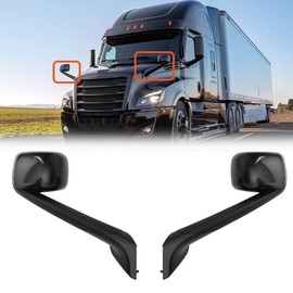 SEPEY Hood Mirror Assembly for Freightliner New Cascadia 2018-2021,Black,a Pair(Left and Right),SP8619B-L/R