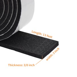 DOBTIM Pipe Insulation Foam Wrap Tape, self Adhesive with high Resilience for Pipe Insulation Wrap 13 Ft Long x 3 Inch Wide x 3/8 Inch Thick