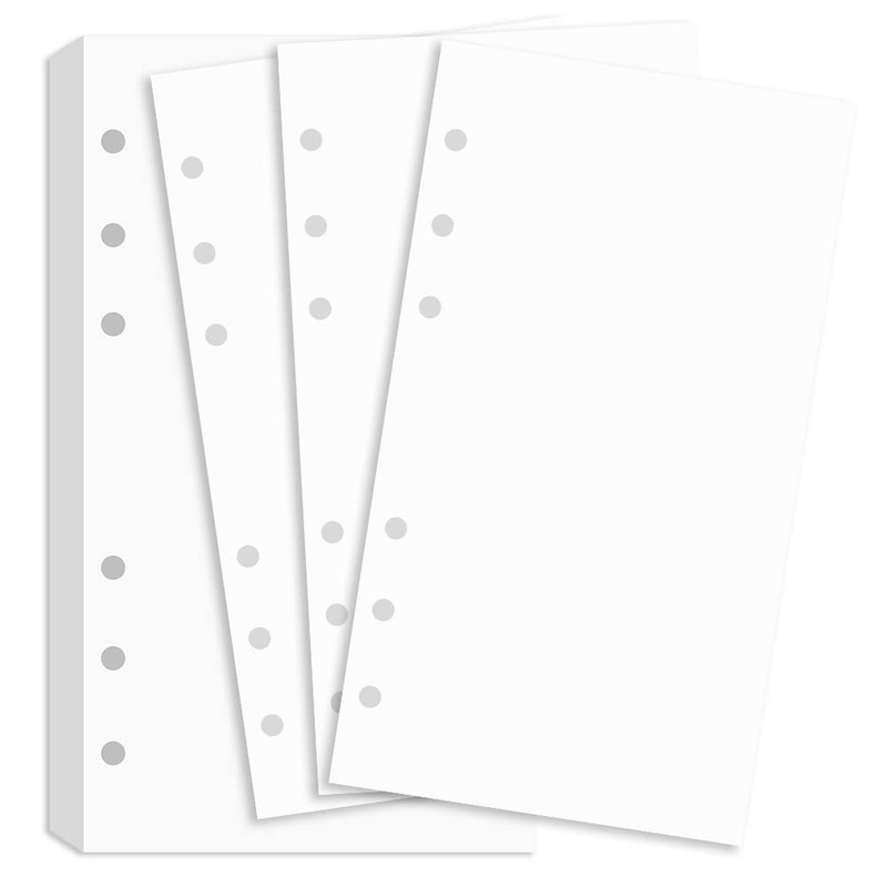 A6 Blank Paper for Filofax Personal Binder Planner, White 100gsm