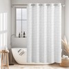 jinchan Black and White No Hook Shower Curtain Inky Herringbone