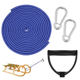 XIABYAYU Sledge Rope, Sledge Cord, 4 m Sledge Lead, Sledge Rope with Handle and Carabiner, Sledge Accessories, Cord for Sledge, Sledge Rope, Pull Rope for Sledge and Toboggan in Winter (B)