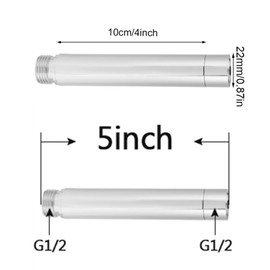 Shower Head Extension Arm, Shower Head Extension Tube - Lowers Existing, Durable Shower Pipe Extension for the Bathroom, Made of Solid Metal, Stainless Steel (4 Inches, Brushed Nickel)
