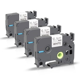 4 x P PUTY Tape Compatible with Brother Labelling Device Tapes P Touch Tape TZe Label Tape TZ Tape 12 mm 0.47 as Replacement for Brother P-Touch 12 mm Tze Label Tape for PT-H105 PT-P300BT PT-H107B