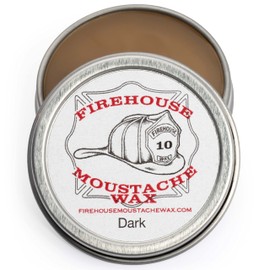 Firehouse Moustache Wax Dark - Strong Heavy-Duty Mustache & Beard Wax, Naturally Scented & Colored All-Weather Mustache Wax (1 Ounce Tin); Handmade in Small Batches by John The Fireman